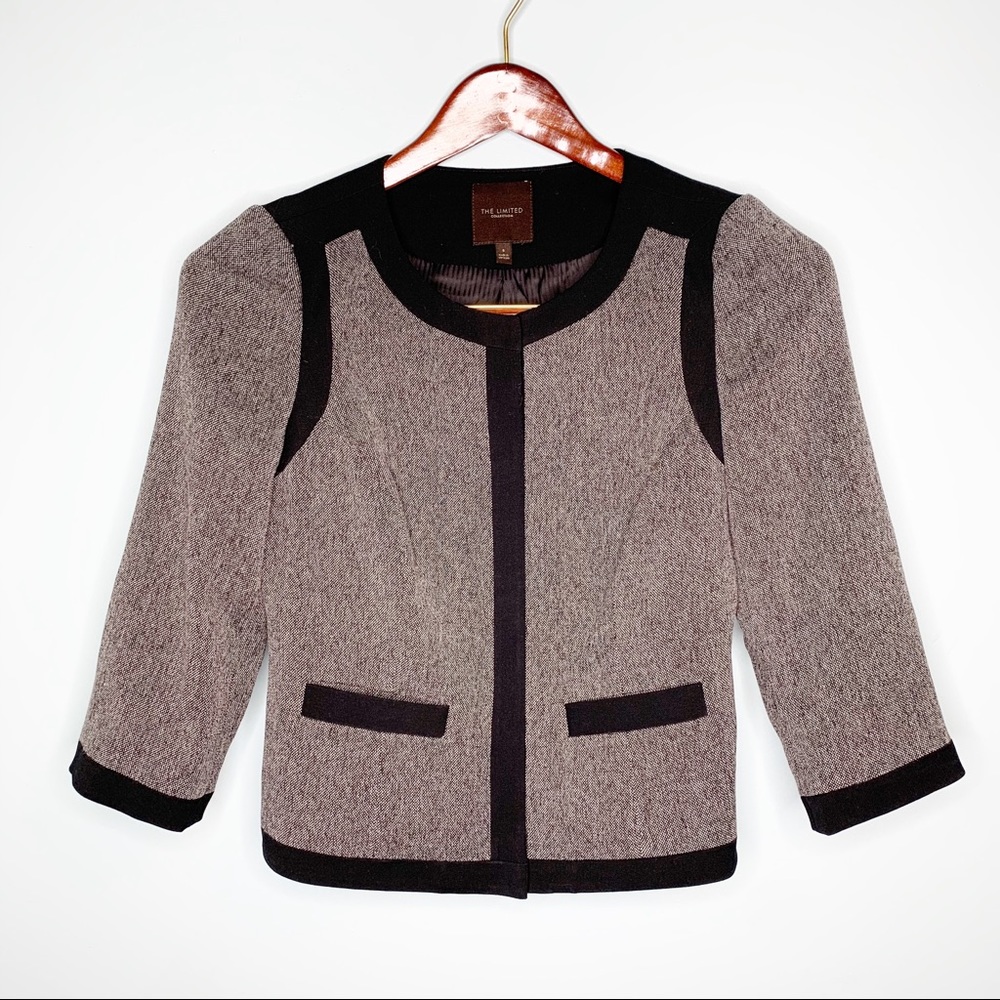 The Limited Collection Gray & Black Trimmed Blazer